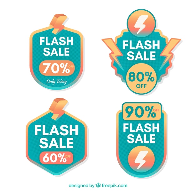 Free vector modern flash sale labels