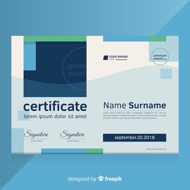 Modern flat certificate template