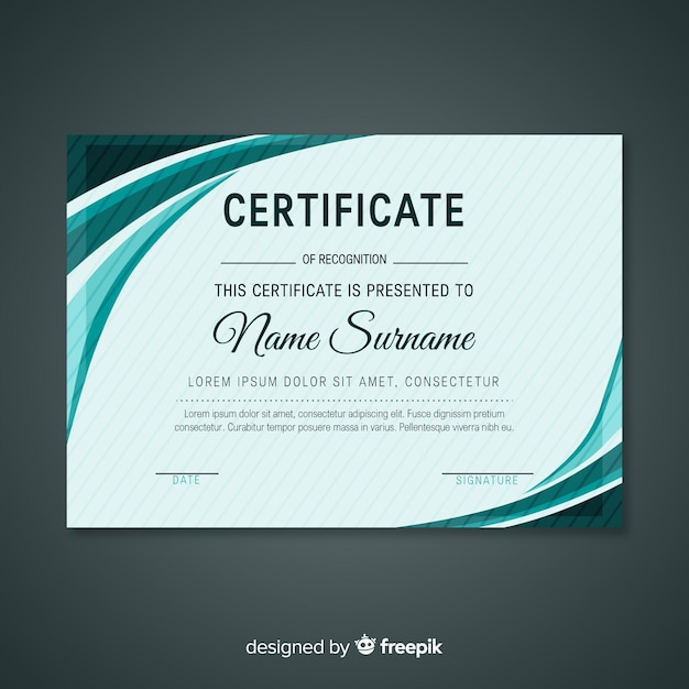 Modern flat certificate template