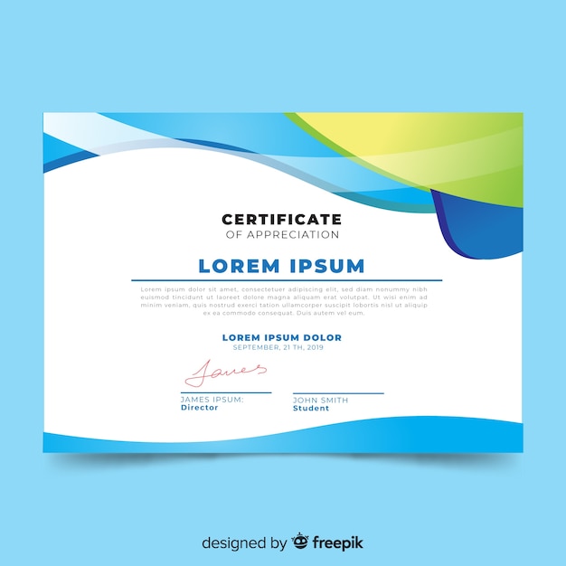 Modern flat certificate template