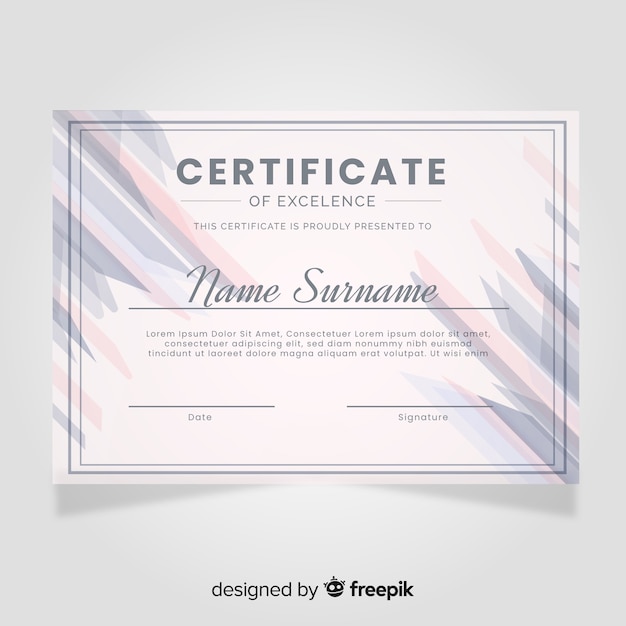 Modern flat certificate template