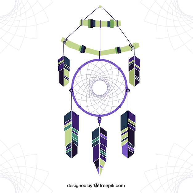 Modern flat dreamcatcher background