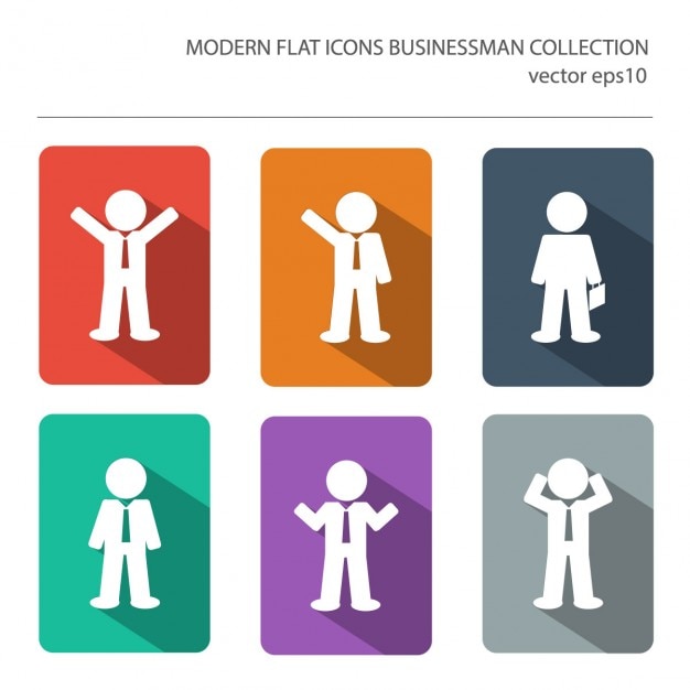Free vector modern flat icons of businessmen