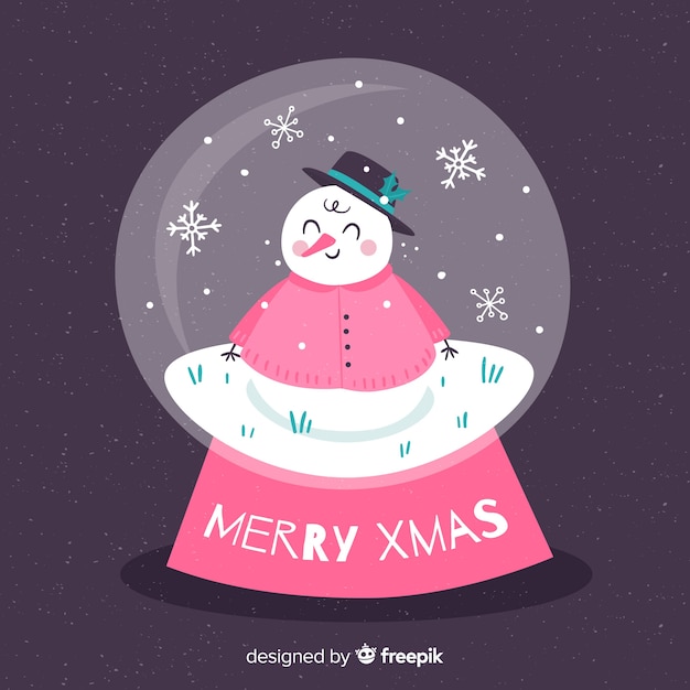 Free vector modern flat snowball globe design