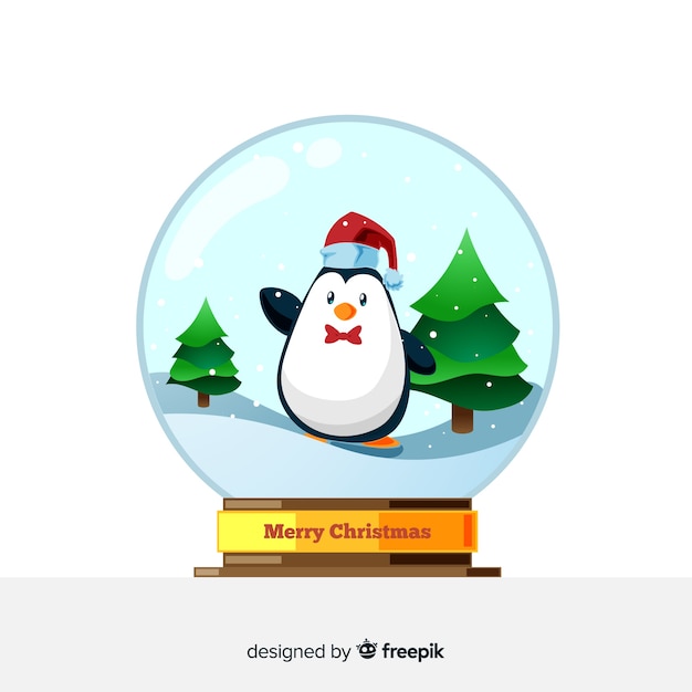 Free vector modern flat snowball globe design