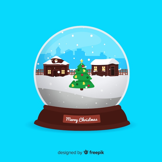 Free vector modern flat snowball globe