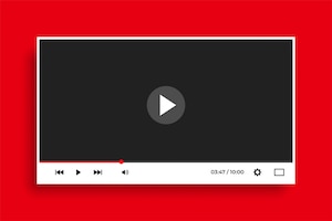 Modern flat style clean white video player template