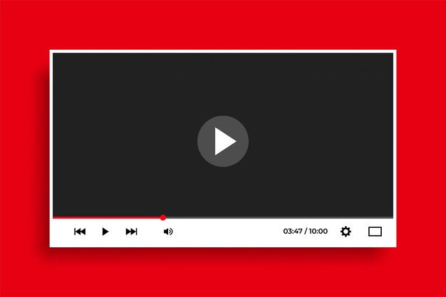 Modern flat style clean white video player template