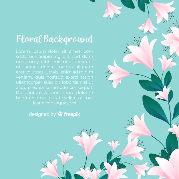 Modern floral background with flat design