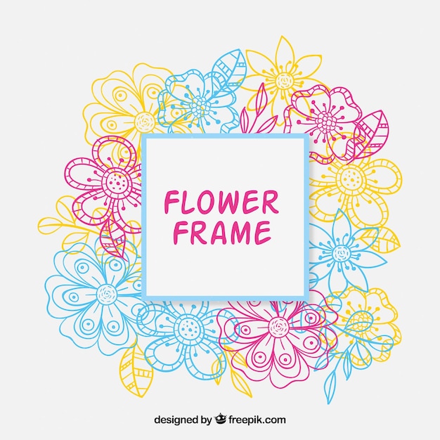 Modern floral frmae with colorful style