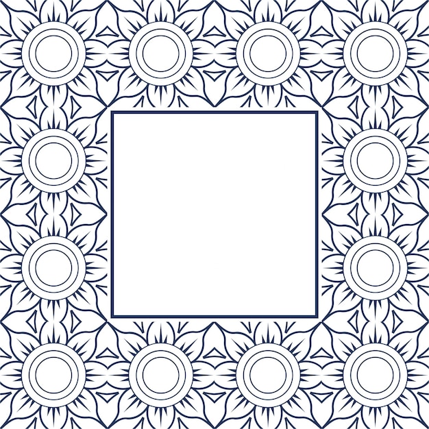 Free vector modern floral mandala background with frame