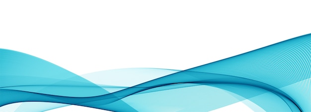 モダンな流れる青い波バナーの背景