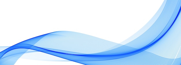 無料ベクター モダンな流れる青い波バナーの背景