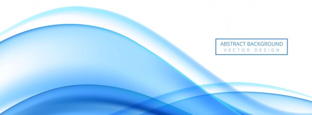 흰색 배경에 현대 흐르는 블루 웨이브 배너