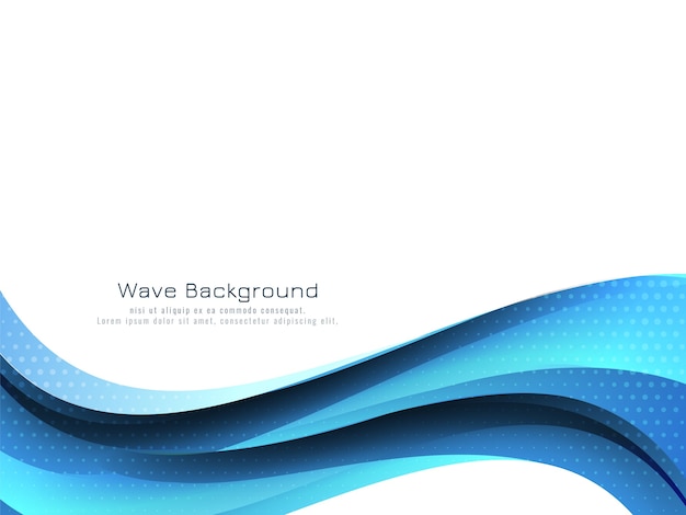 Modern flowing blue wave design background