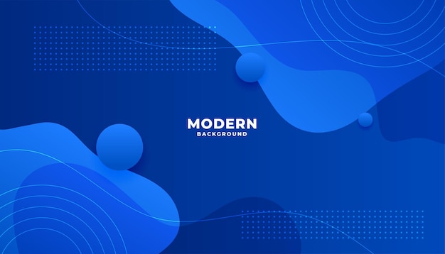 Download Modern Fluid Blue Background with Wavy Shapes – Free Vector Template