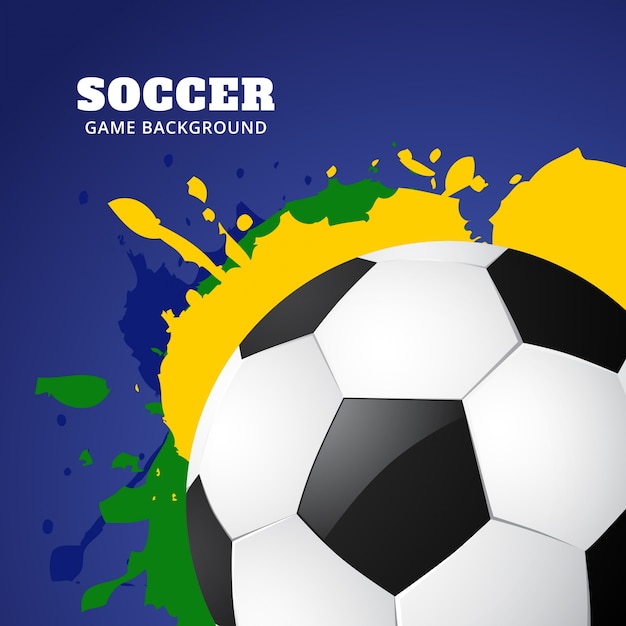 Modern football design in colors of brazil