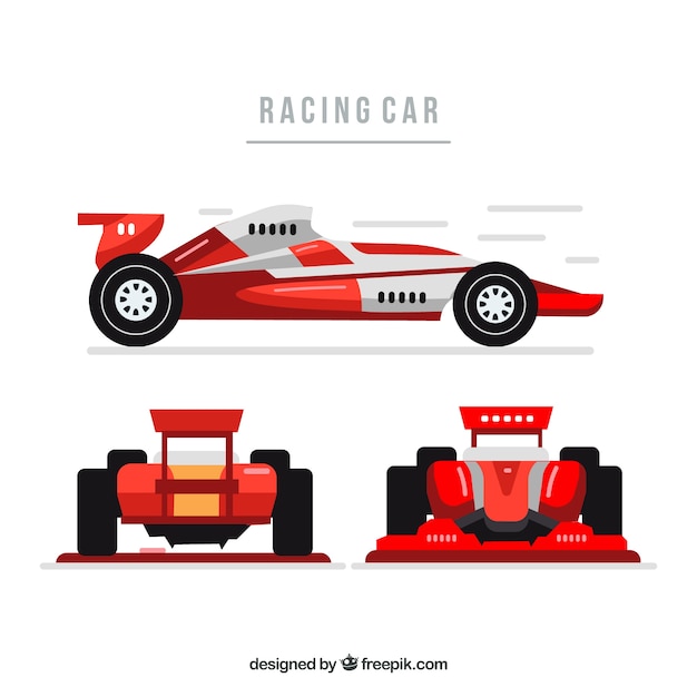 Free vector modern formula 1 racing cars with flat design