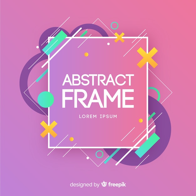 Free vector modern frame with abstract shapes