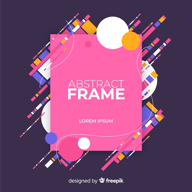 Free vector modern frame with abstract shapes