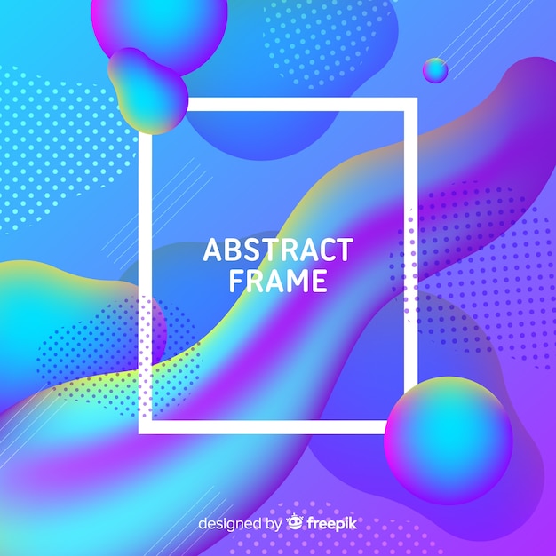 Modern frame with abstract shapes