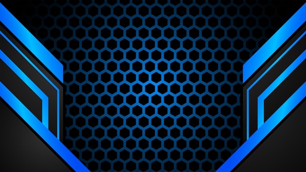 Free vector modern futuristic black and blue esport background