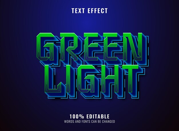 Modern futuristic green light neon text effect