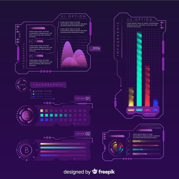 Современный футуристический инфографики элемент коллекции