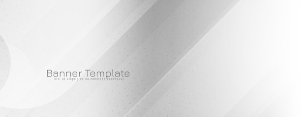 無料ベクター モダンで未来的な白い色のストライプの幾何学的な企業バナー