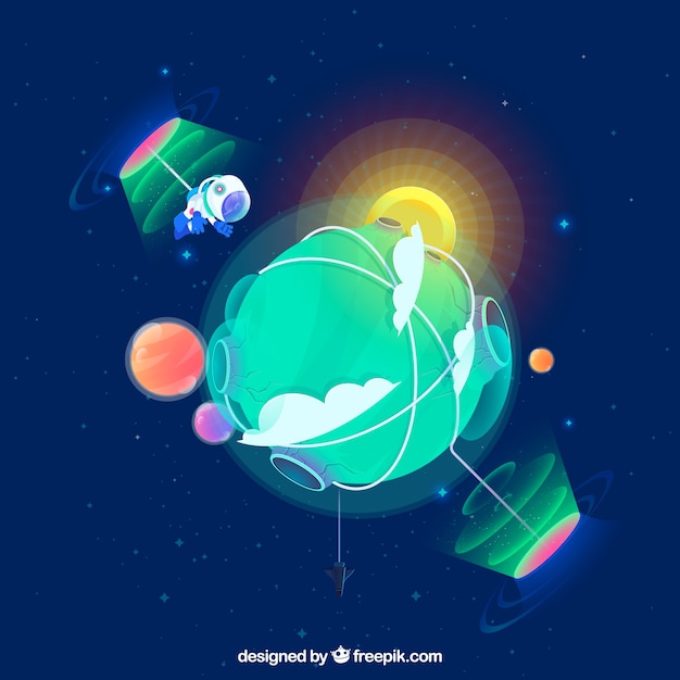 Free vector modern galactic composition