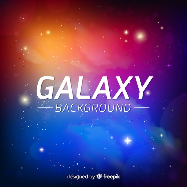 Free vector modern galaxy background with colorful style