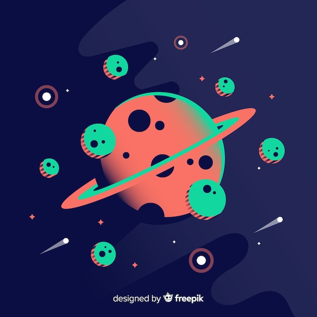 Modern galaxy background with flat design