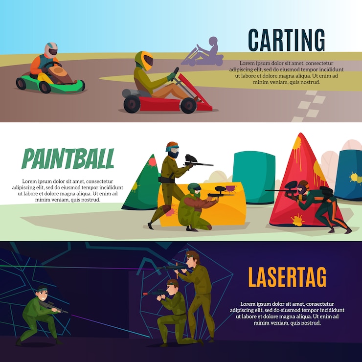 Free Vector modern gaming sports banners set