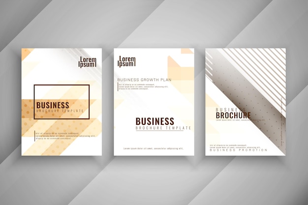 Modern geometric business brochure template set vector