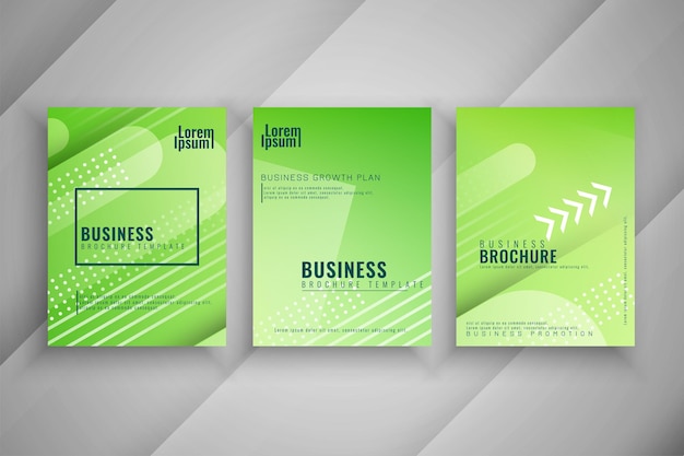 Free vector modern geometric business brochure template set vector