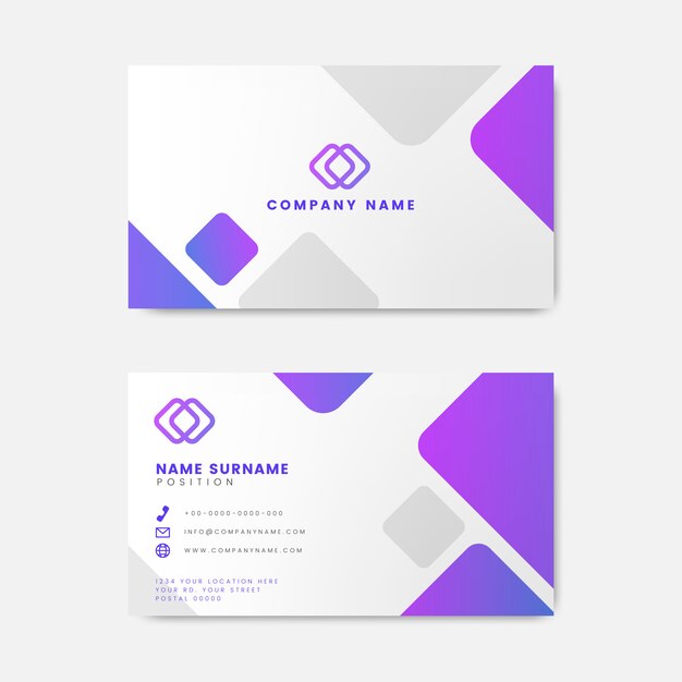 Modern geometric business card design