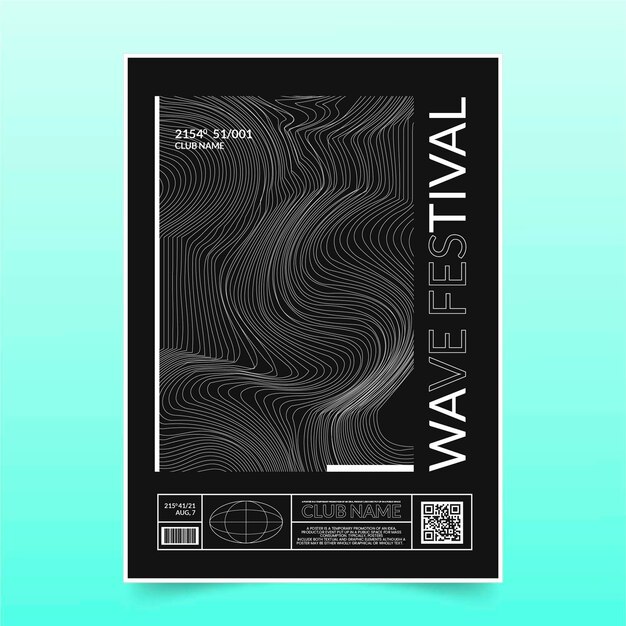 Modern geometric dark trendy lines poster