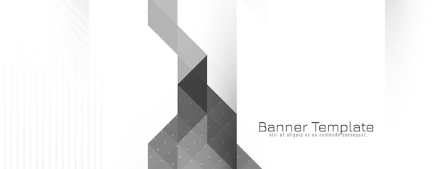 Modern geometric gray and white mosaic banner vector