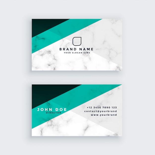 Free vector modern geometric marble business card