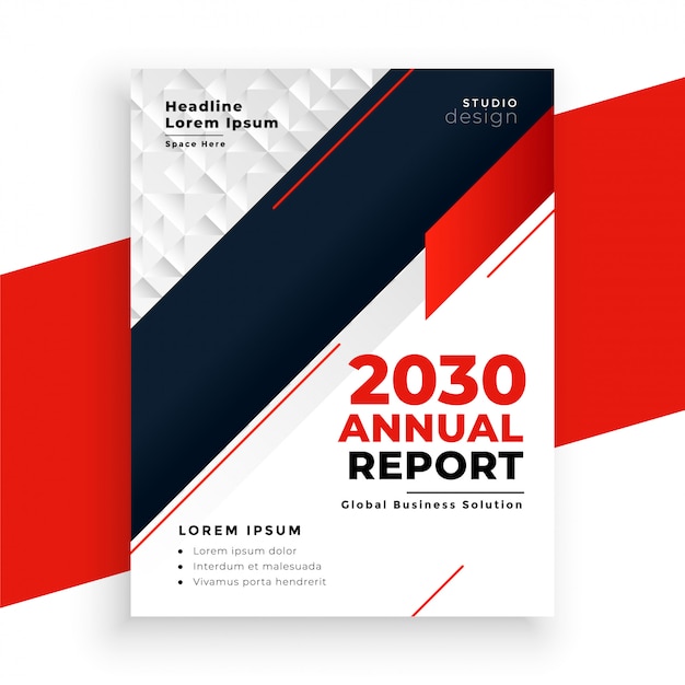 Free vector modern geometric red annual report business template