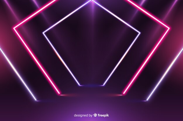 Modern geometrical neon lights background