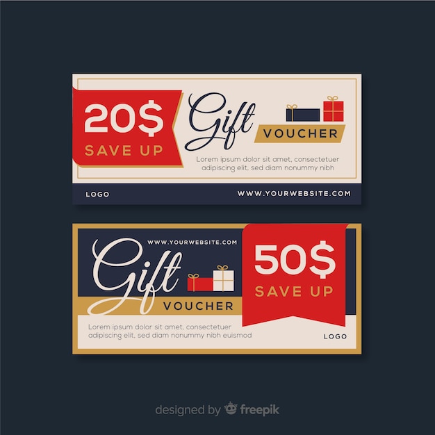 Free vector modern gift voucher banners