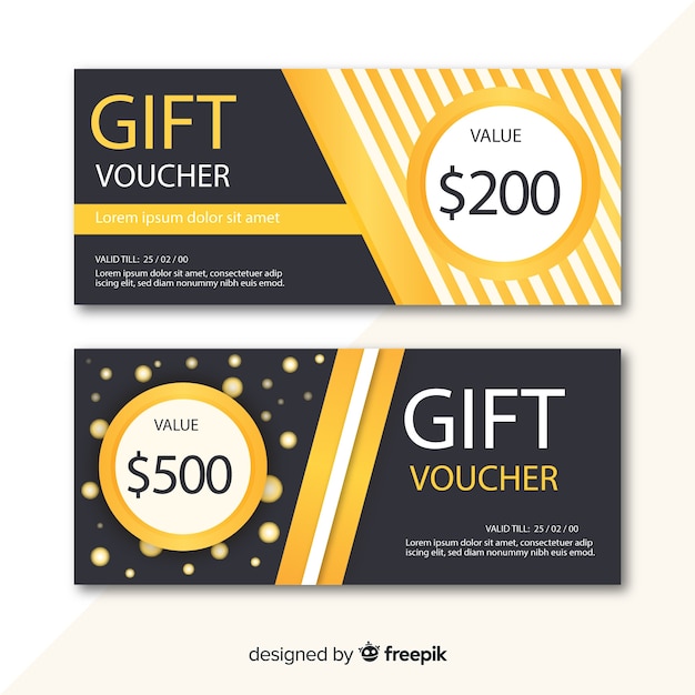 Free vector modern gift voucher template with flat design