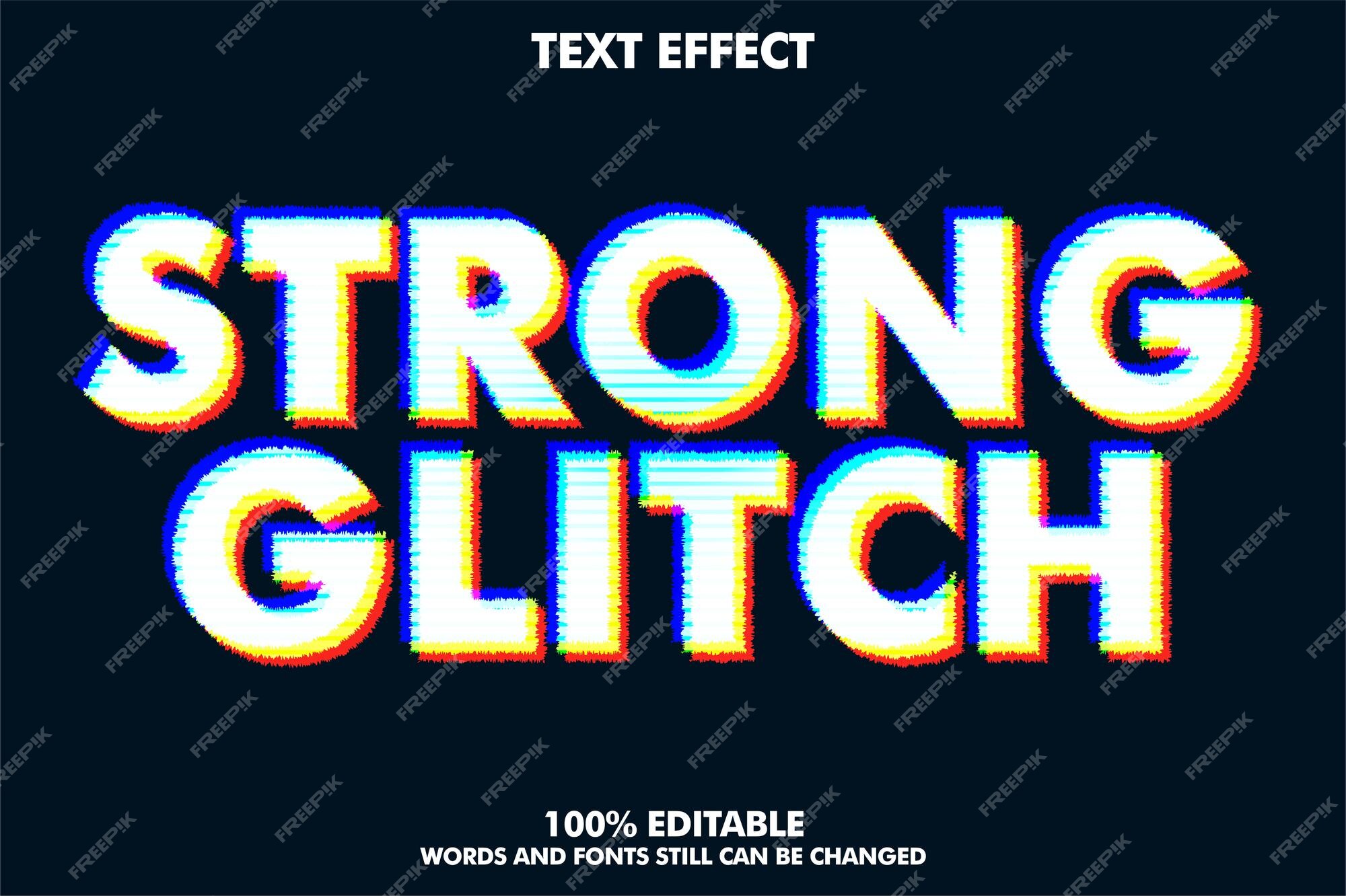 Glitch Text Effect Generator. Graphic Styles mockup Stock Vector