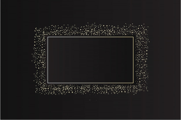 Modern glitter frame with sparkles