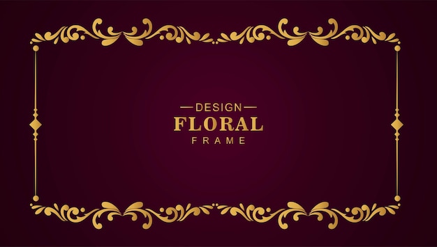 Design moderno di banner con cornice floreale di lusso dorato