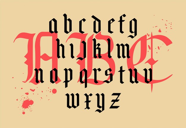 Download Free Premium Vector Modern Gothic Alphabet Vintage Font Gothic Font Hand Drawn Vector Typography For Labels Headlines Posters Etc Composition Of Gothic Letters Free SVG Cut Files.