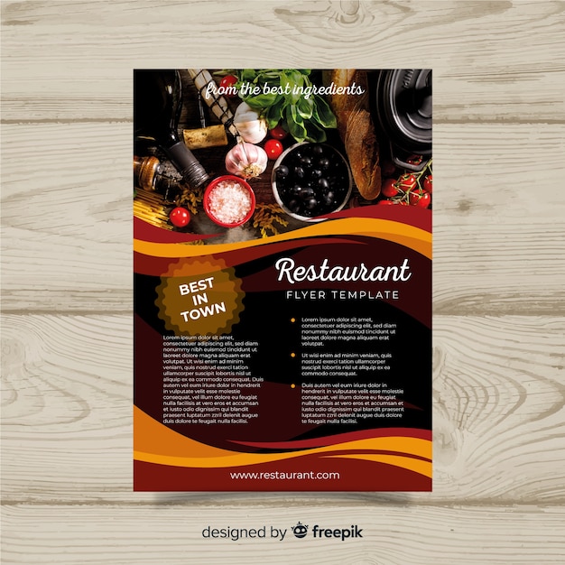 Бесплатное векторное изображение Современный шаблон флаера ресторана для гурманов