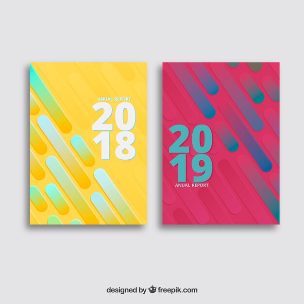 Modern gradient annual report cover template