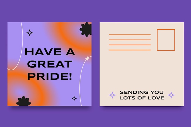 Free vector modern gradient cool pride postcard